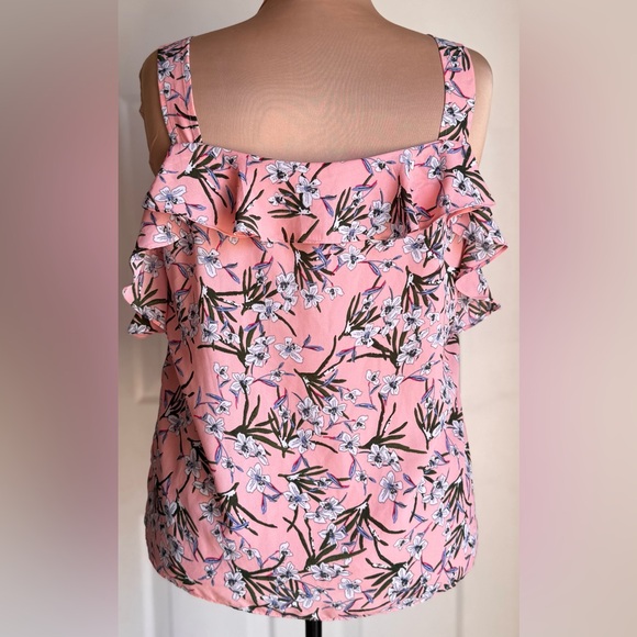 Banana Republic Ruffle Blouse pink /blue - Picture 3 of 3